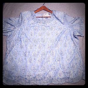 Powder Blue Formal Sequin Top